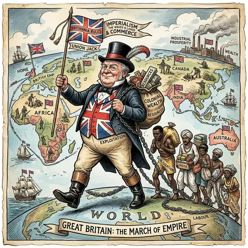 UK Imperialism and Colonialism Cartoon Analysis