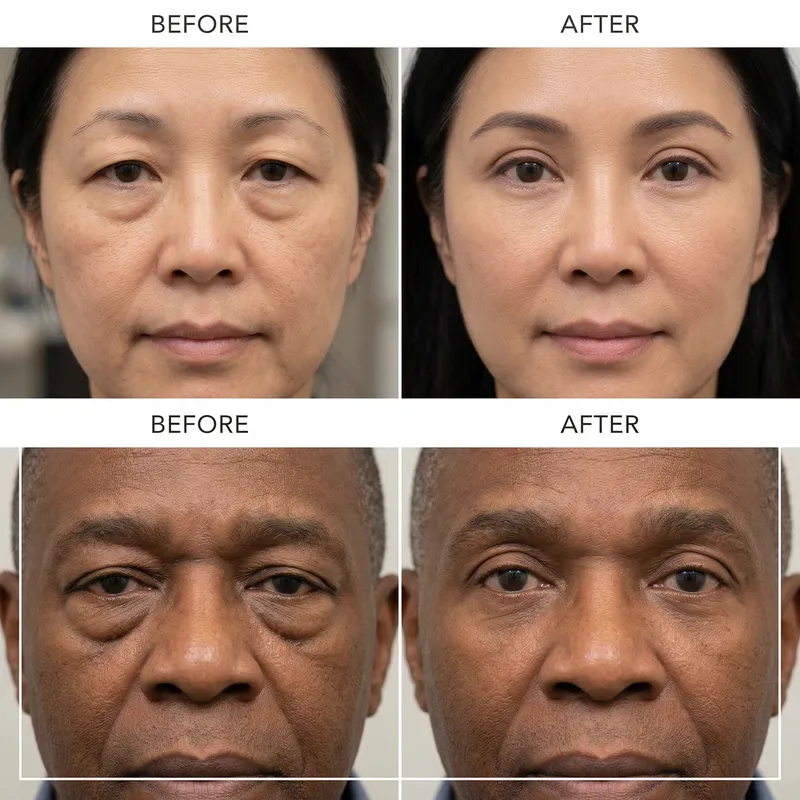 Diverse Eyelid Blepharoplasty Before & After Images