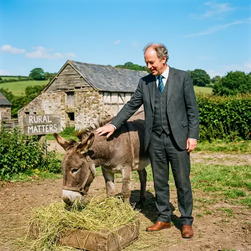 Politician and Donkey: Timeless Appeal of Rural Simplicity