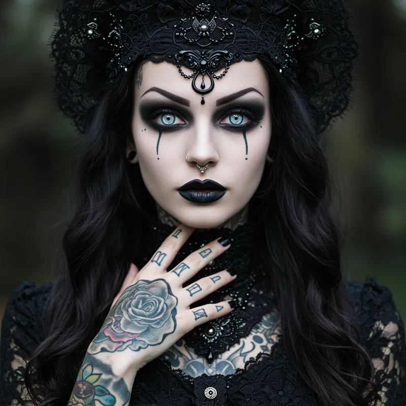 Gothic Style: Pale Skinned Beauty with Tattoos
