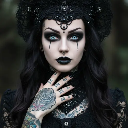 Gothic Style: Pale Skinned Beauty with Tattoos