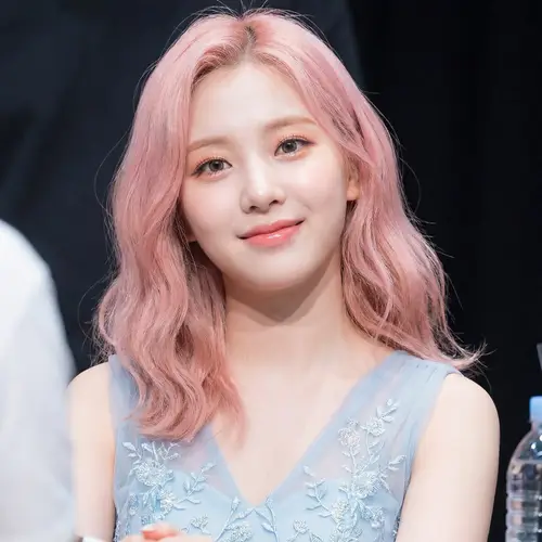 Cute Kpop Idol with Pink Hair and A-Line Dress