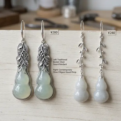 Elegant Gourd-Shaped Jade Earrings Design