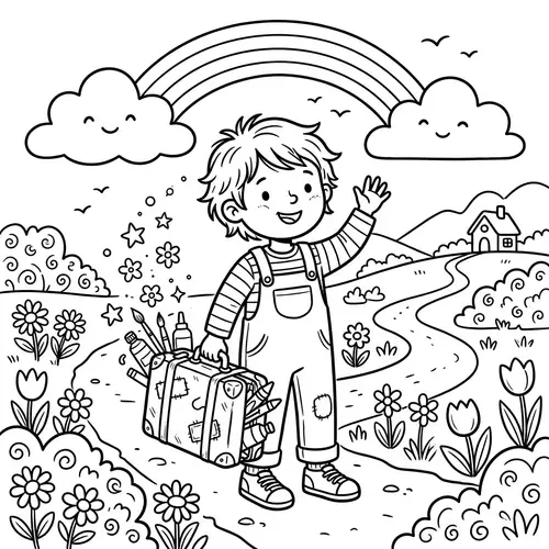 Colorful Children's Illustration for Coloring Books