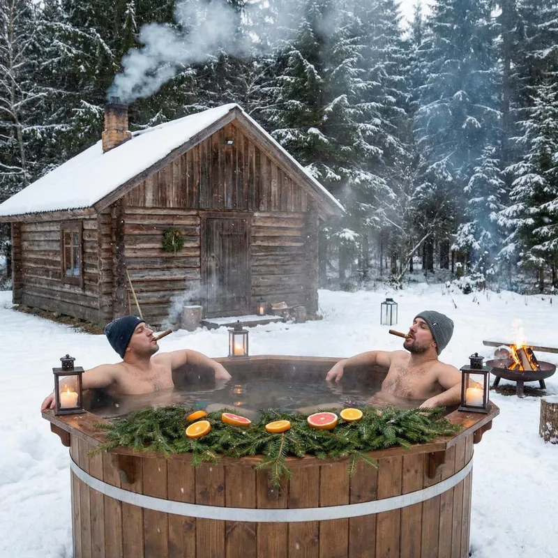 Cozy Winter Cabin by the Pine Forest Cozy Winter Cabin by the Pine Forest