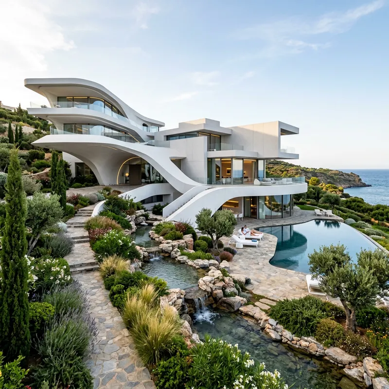 Zaha Hadid & Richard Meier Inspired Villa Designs
