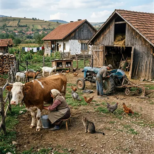 Life in a 60s Balkan Village: Farm Scene