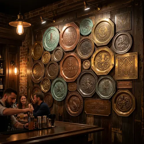 Decorative Metal Wall Plates for Bars