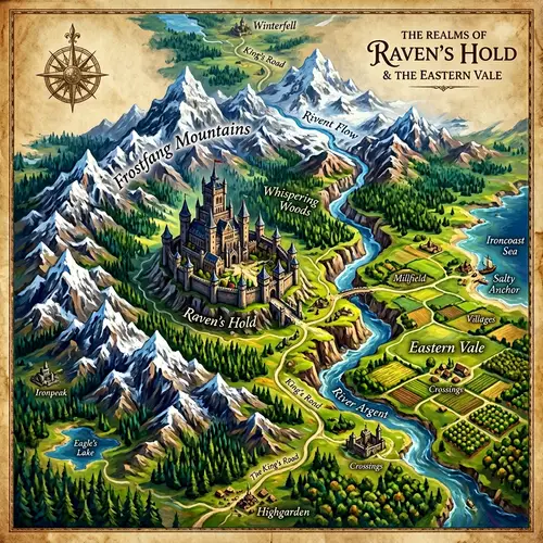 Epic Fantasy Map Inspired by Game of Thrones Setting