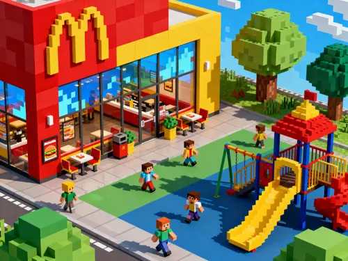 Minecraft McDonald's: Colorful Playground Adventure
