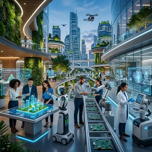 Futuristic AI Collaboration in Work Environments