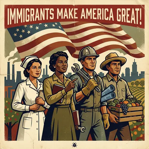 Immigrants Make America Great - 1930s Style Poster
