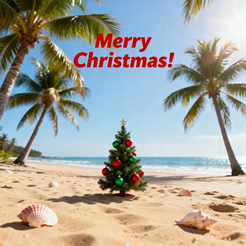 Beach Christmas Card Designs