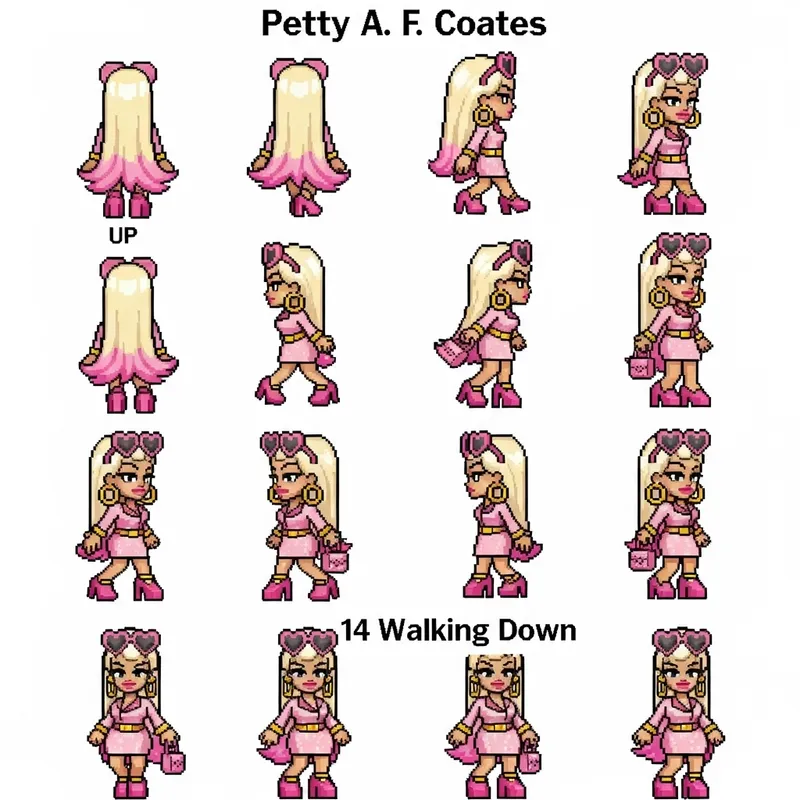 Petty A. F. Coates: 32x32 Pixel Art Sprite Sheet