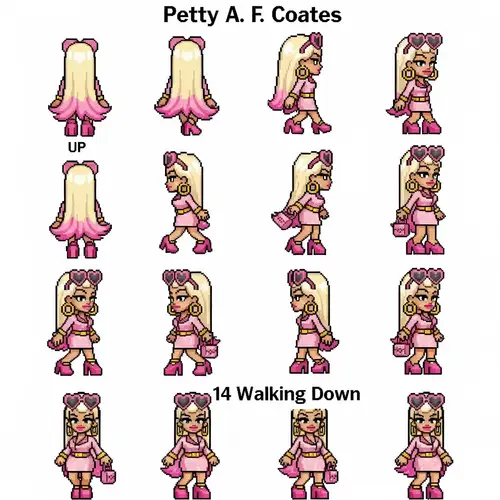Petty A. F. Coates: 32x32 Pixel Art Sprite Sheet