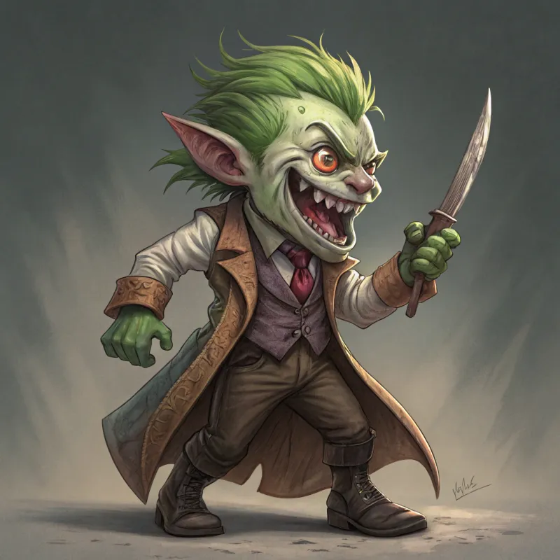 Cunning Male Ghoul Gnome - Fantasy Character Art