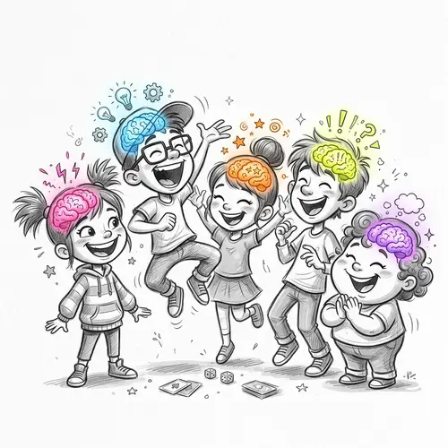 Fun Cartoon Characters with Colorful Brains - School Presentation