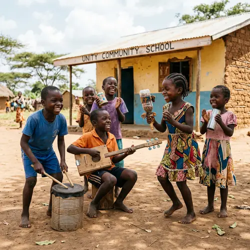 African School Kids' Creative DIY Musical Instruments
