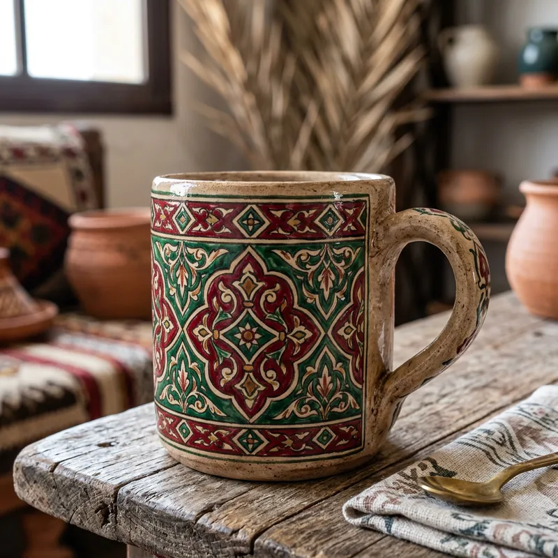 Handmade Qatif Mug | Traditional Arabian Design