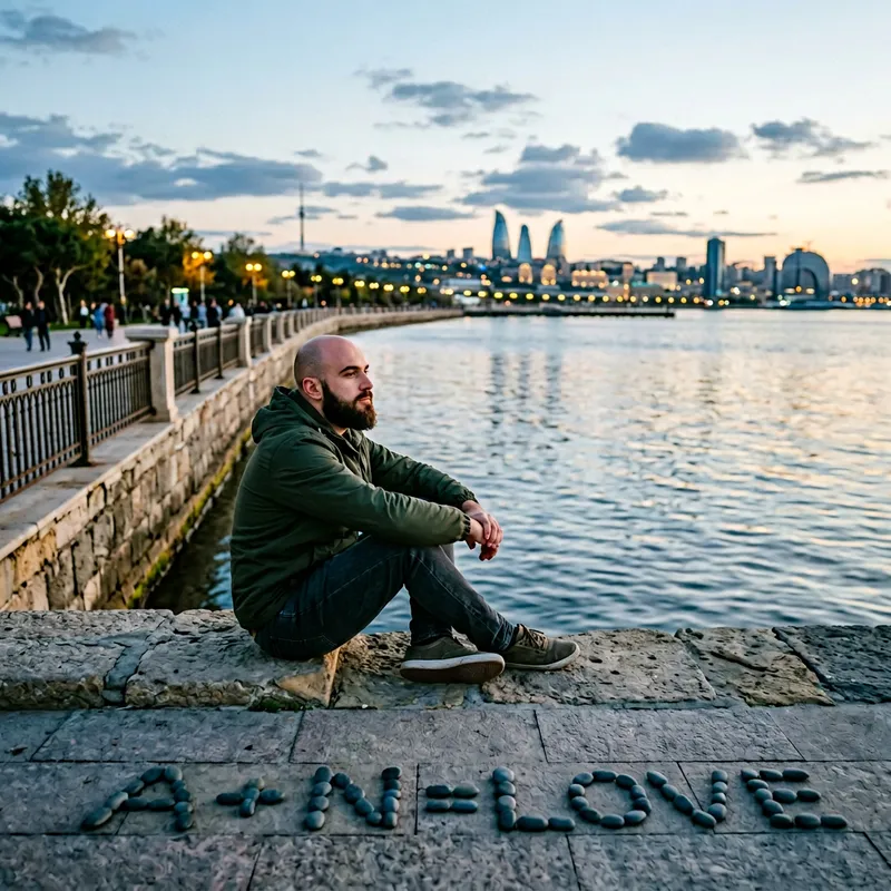 Bald Bearded Boy at Baku Boulevard | A+N=Love Equation