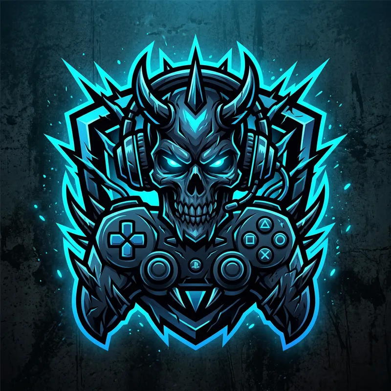 Brutal Gaming Logo - Designs With Neon Blue & Black