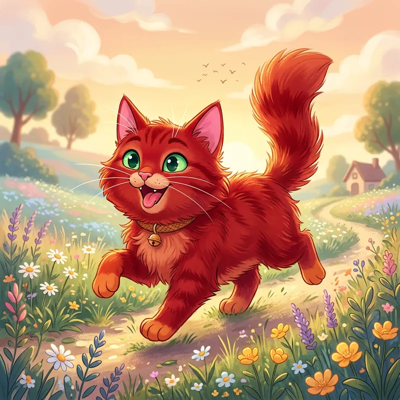 Cute Red Hair Cat Cartoon | Playful Illustration Cute Red Hair Cat Cartoon | Playful Illustration