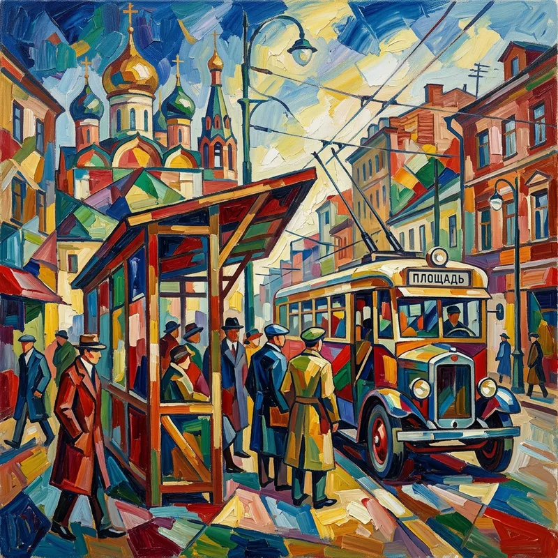 Aristarchus Lentulov Inspired Bus Stop | Abstract Cubist Style