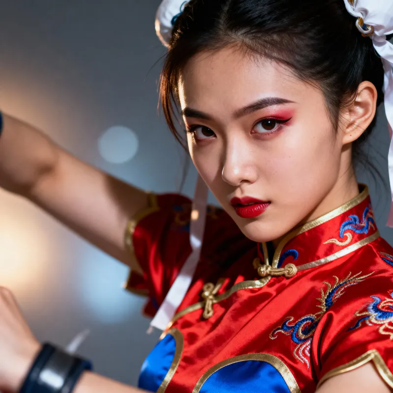 Realistic Chun-Li Costume Photoshoot with Chinese Actress
