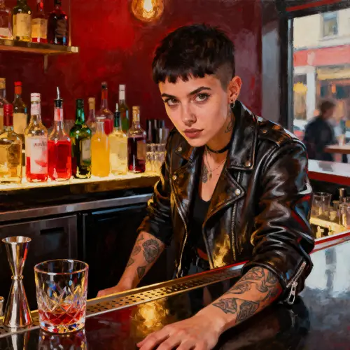 Stylish Young Bartender: Confidence Behind the Bar