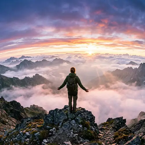 Majestic Mountain Peak Fantasy - Awe-Inspiring Ethereal Scene