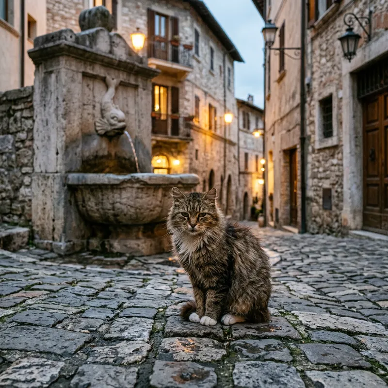 Resilient Cat in Old Town - Awe-Inspiring Urban Charm Resilient Cat in Old Town - Awe-Inspiring Urban Charm