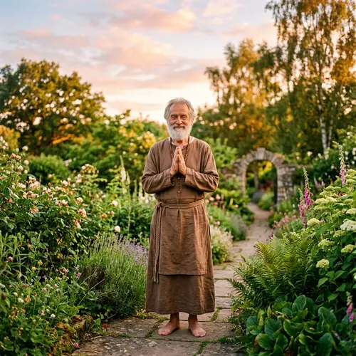 Holy Man Denis: Calm and Wise in Traditional Attire