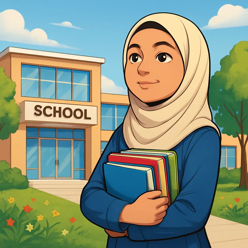 Young Girl in Hijab: A Bright Future at School