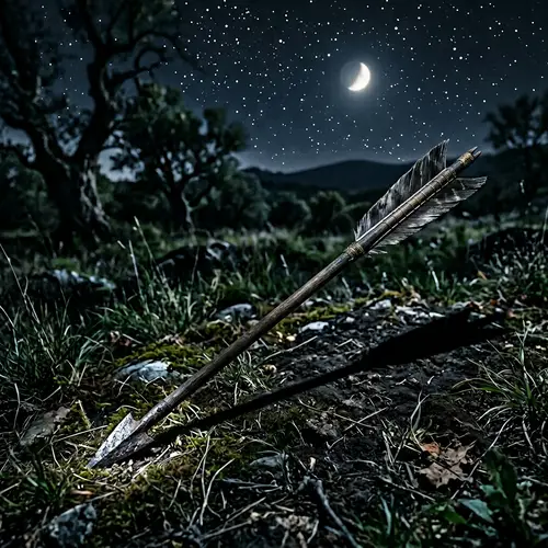 Arrow Touched by Moonlight: A Serene Night Scene