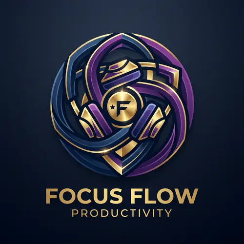Focus & Productivity: Abstract Headphone Logo Design