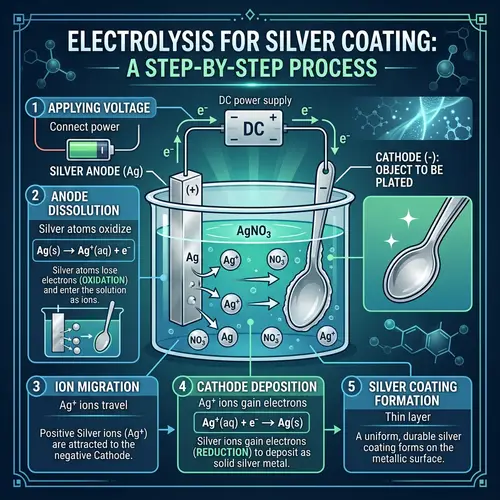 Electrolysis Poster: Silver Coating & Redox Reactions