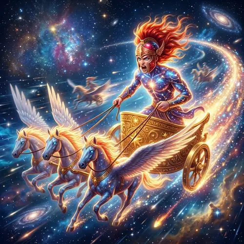 Verstappen-Faced Deity: Divine Chariot Racing in the Heavens