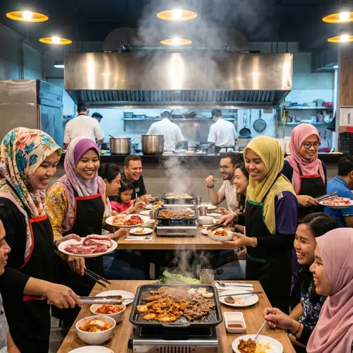 Malaysian Muslim Workers at Korean BBQ Restaurant | Delicious Cuisine