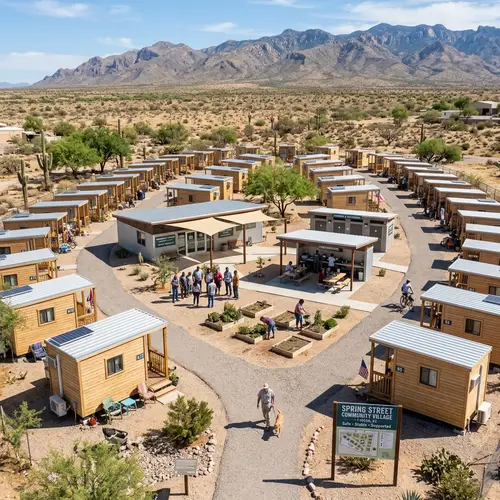 Modern Homeless Village in Tucson, Arizona