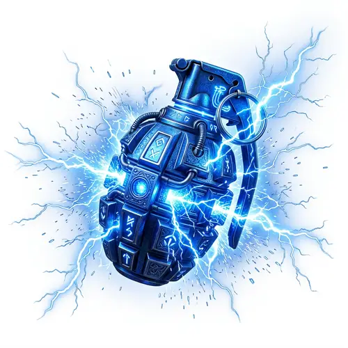 Fantastic Blue Grenade Emitting Electricity
