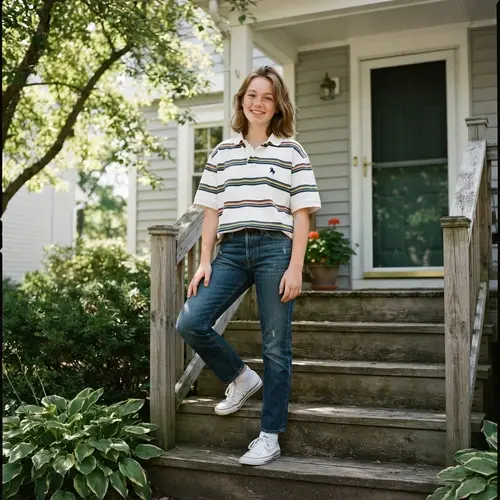 Trendy Teen Fashion: Multi-Colored Polo & Levi's Jeans
