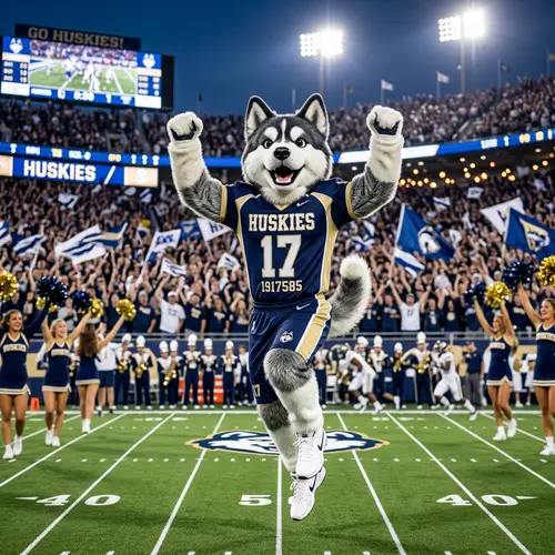 Husky Sports Mascot - Energetic Team Spirit
