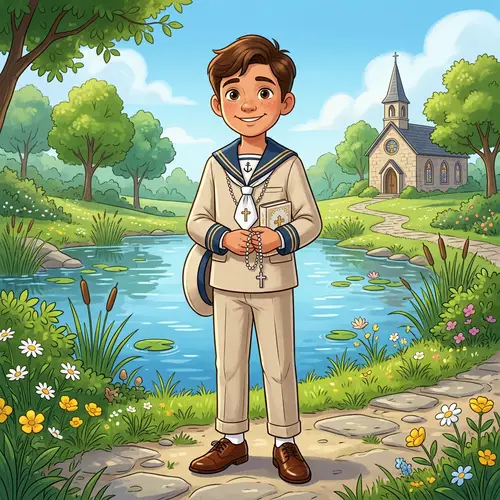 Charming 12-Year-Old Boy in Disney Pixar Style