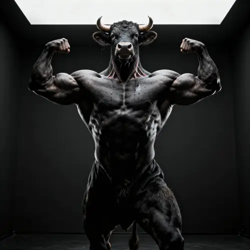 Muscular Cow Flexing - Photorealistic Art