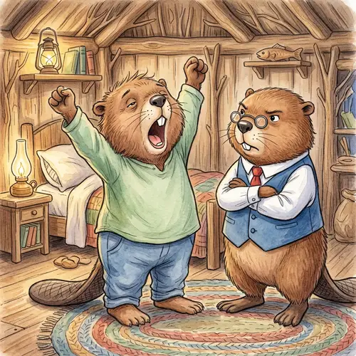 Lou the Sleepy Beaver: A Children's Illustration