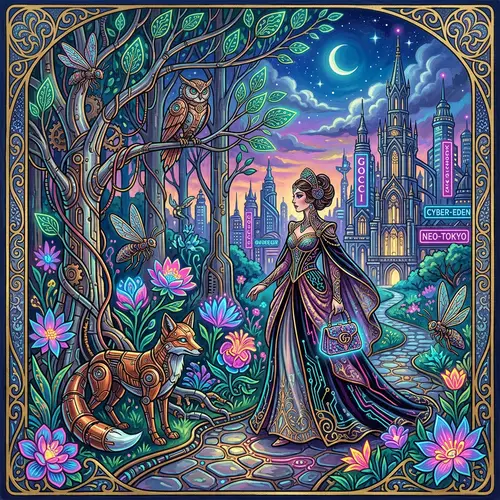 Cyberpunk Nature Illustration in Grimes Style for Gucci | Gocci Aesthetic