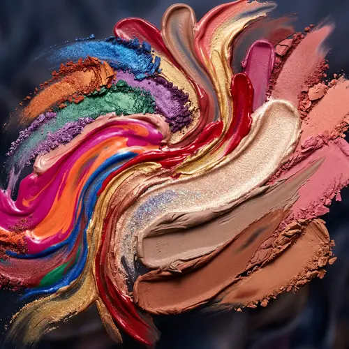 Abstract Makeup Art: Captivating Symphony of Colors and Textures