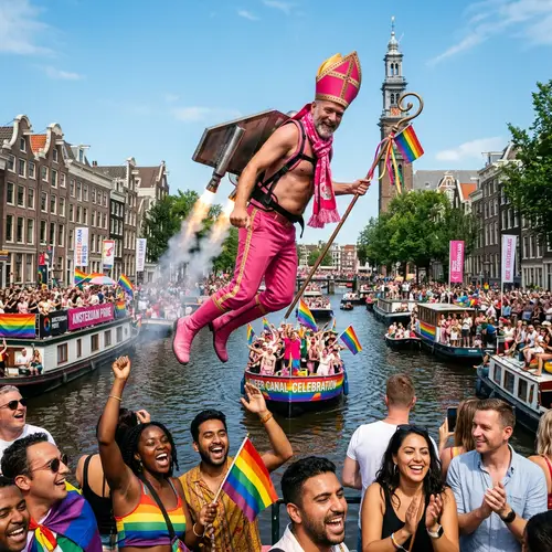 Unique Sinterklaas Interpretation Soaring at Canal Pride Event
