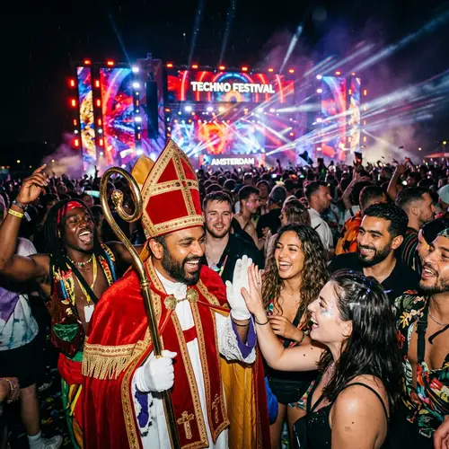 Sinterklaas Festival: Cultural Celebration at Techno Stage in Netherlands