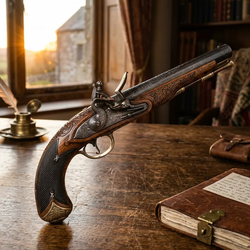 Antique Gun Display - Intricately Carved Firearm Antique Gun Display - Intricately Carved Firearm